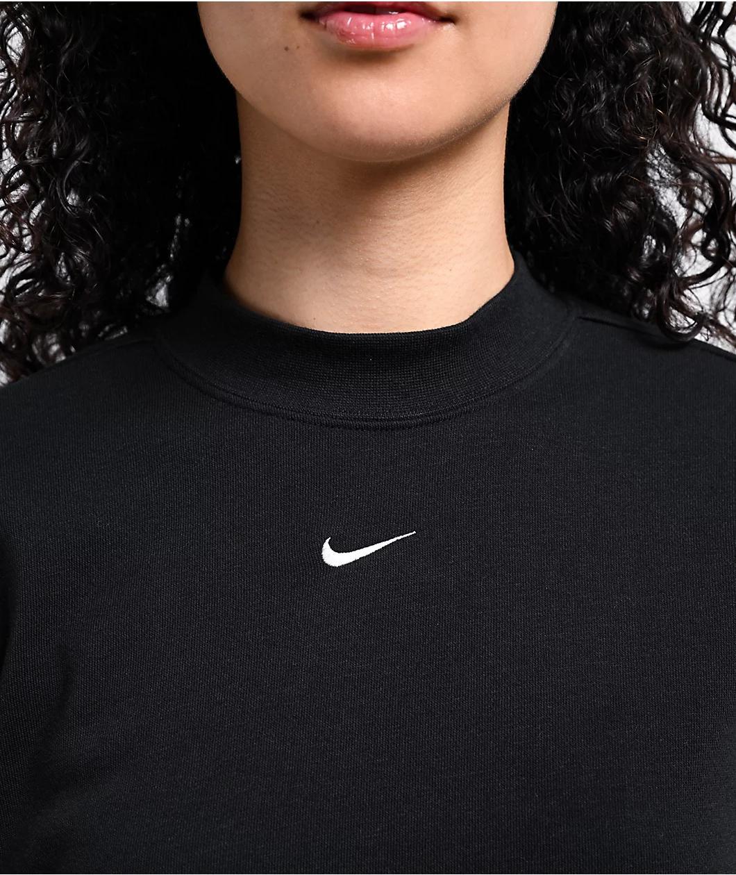 Nike Sportswear Chill Black Long Sleeve Crop T-Shirt Product Image