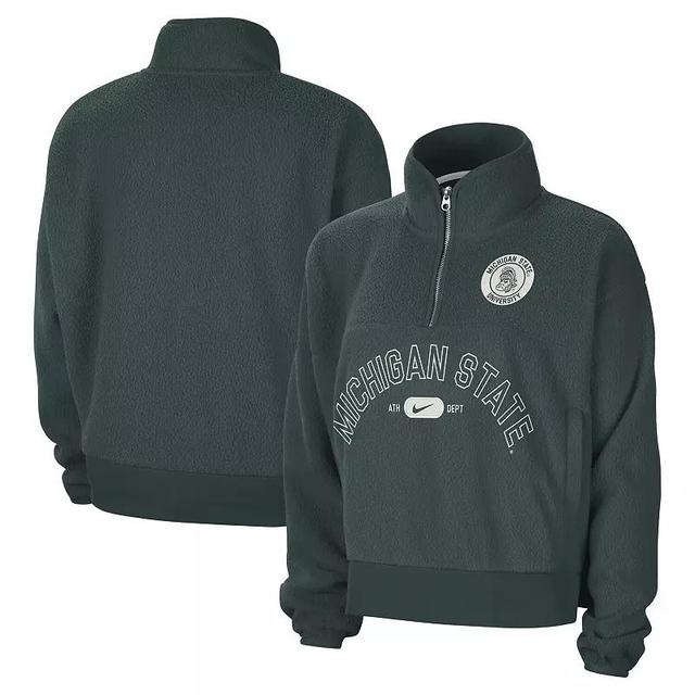 NIKE Men's Green Michigan State Spartans Fly Fleece Quarter-zip Jacket In Progr,blac Product Image