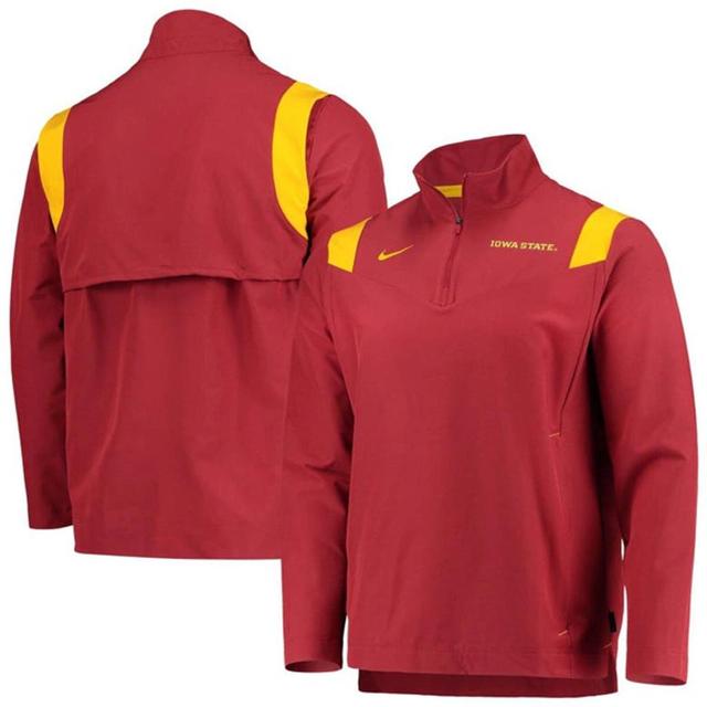 NIKE Men's Cardinal Iowa State Cyclones Coach Half-zip Jacket Product Image