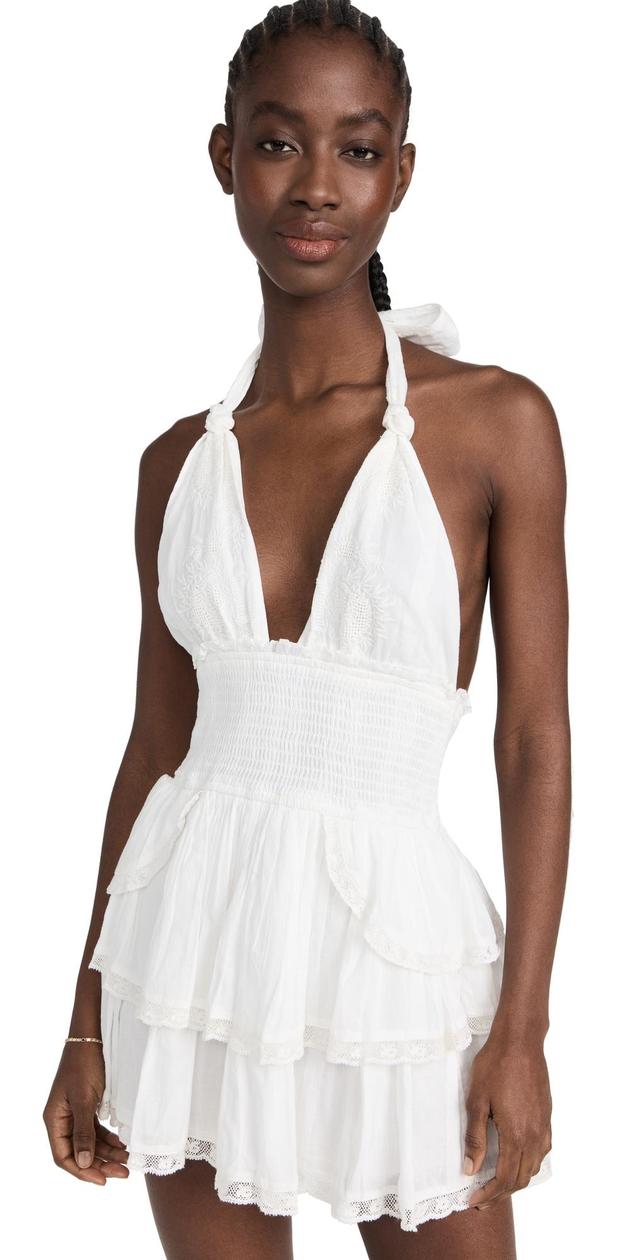 LoveShackFancy Deanna Halter Dress True White XS Product Image