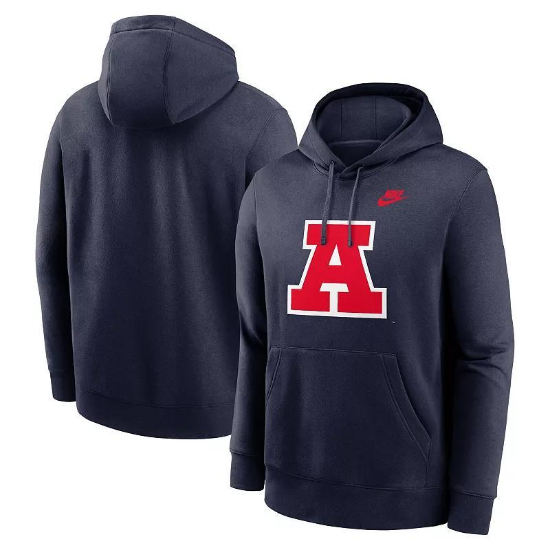 Mens Nike Arizona Wildcats Legacy Logo Club Fleece Pullover Hoodie Blue Product Image