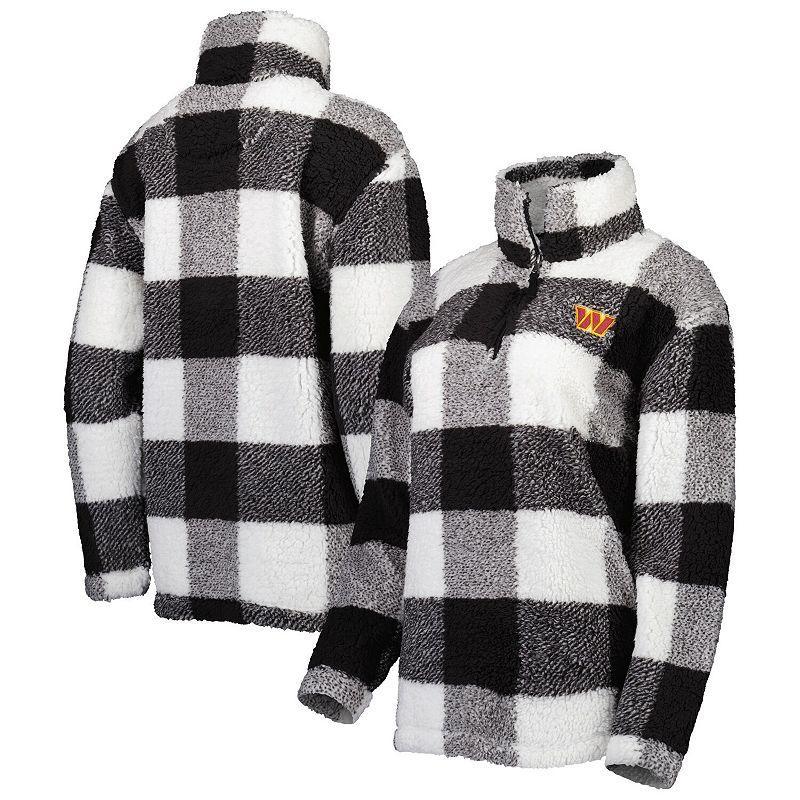 Womens G-III 4Her by Carl Banks Black Washington Commanders Sherpa Plaid Quarter-Zip Jacket Product Image