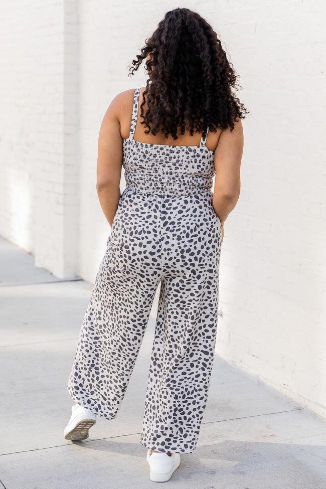 Happiest With You Leopard Print Smocked Jumpsuit FINAL SALE Product Image