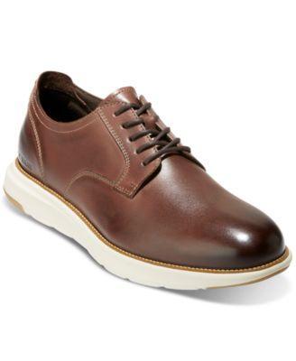 Cole Haan Grand Atlantic Mens Leather Oxford Shoes Ch Brown Ivory Product Image