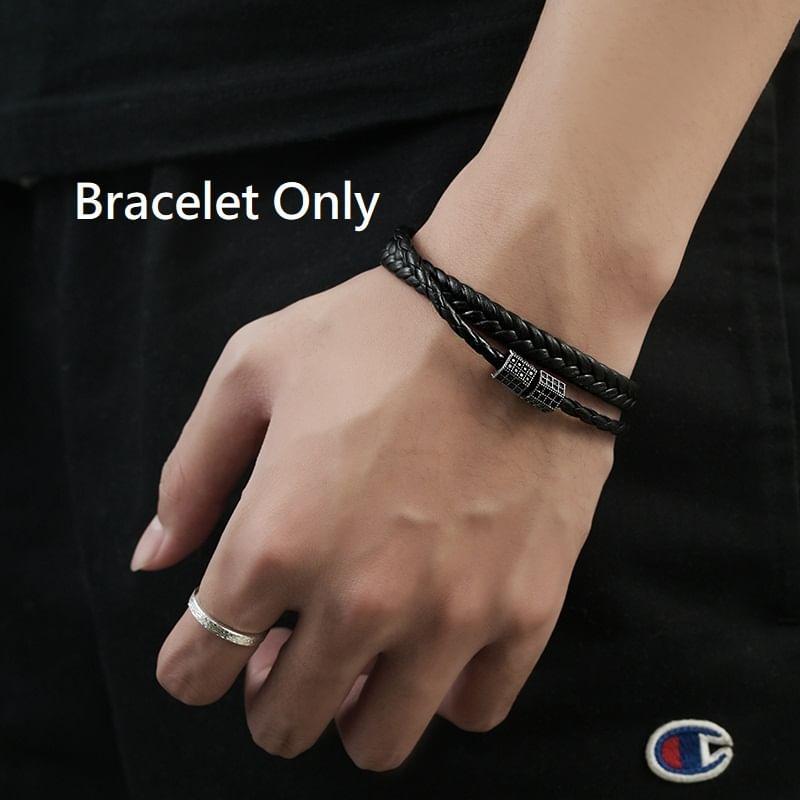 Faux Leather Woven Bracelet Product Image