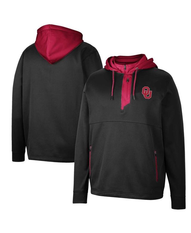 Mens Colosseum Black Nebraska Huskers Luge 3.0 Quarter-Zip Hoodie Product Image