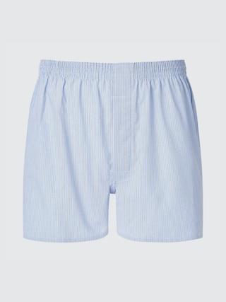 Mens Woven Striped Trunks Blue Small UNIQLO US Product Image