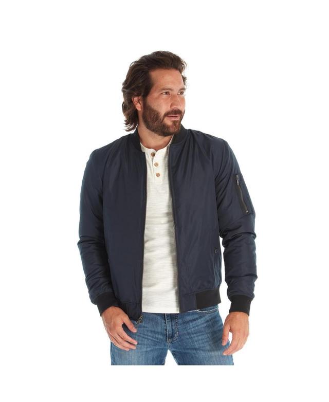 Mens Classic Faux Fur Lined Bomber Jacket Product Image