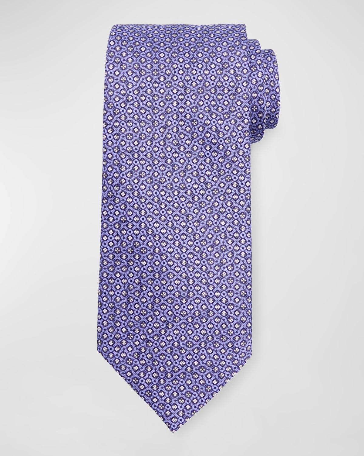 Mens Silk Micro-Geometric Tie Product Image