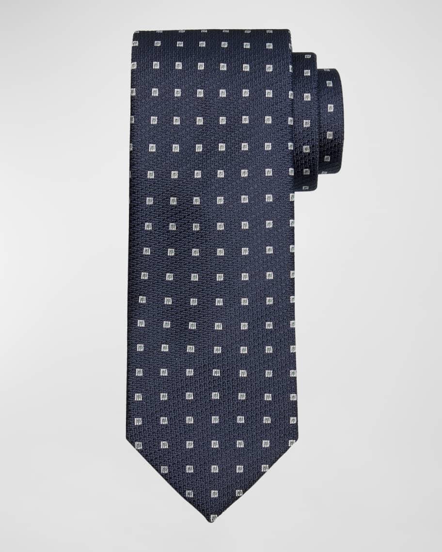 Men's Silk Jacquard Micro-Box Tie Product Image