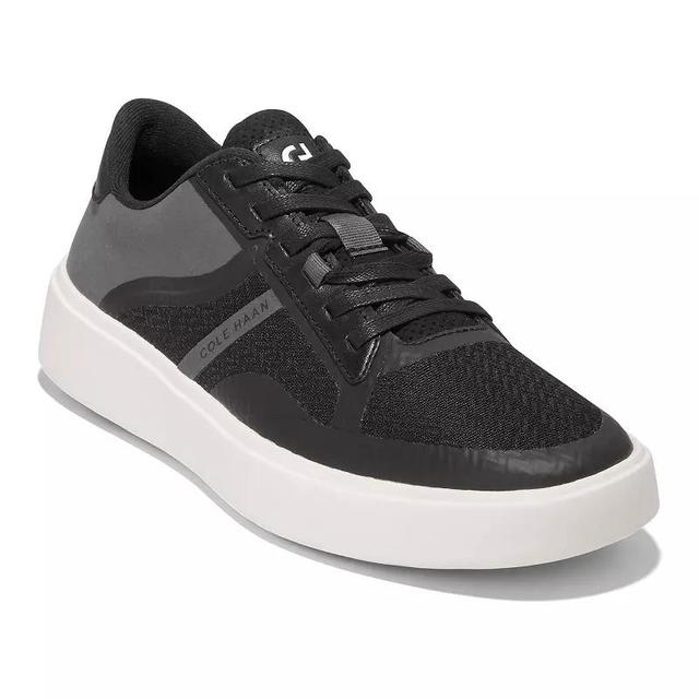 Cole Haan Mens Grand Crosscourt Winner Mixed-Media Lace-Up Sneakers - Black/Gray Pinstripe Product Image