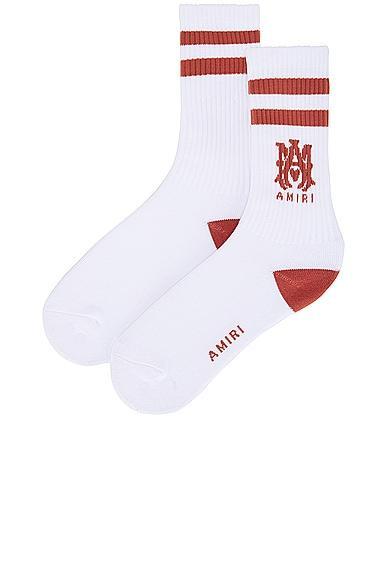 Amiri MA Stripe Sock in White Product Image