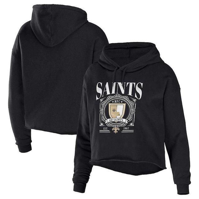 Womens WEAR by Erin Andrews New Orleans Saints Cropped Sponge Fleece Pullover Hoodie Product Image