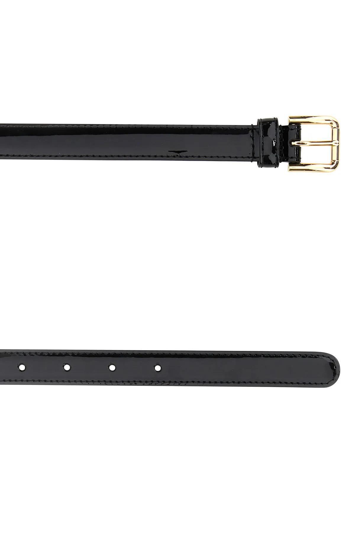 Black Leather Belt In Multicolor Product Image