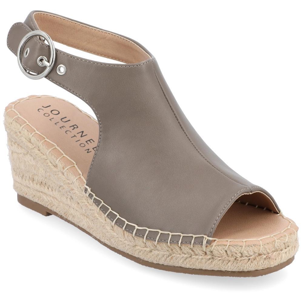 Journee Collection Crew Womens Espadrille Wedges Brown Product Image