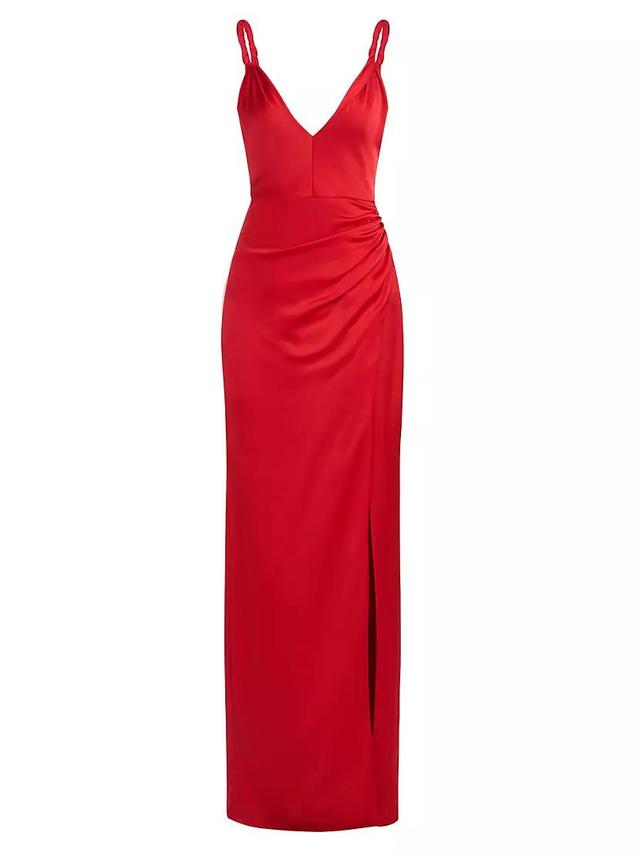 Yvette Draped Satin Gown Product Image