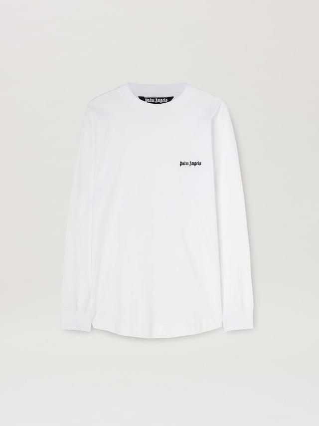 Embroidered Logo Over T-Shirt in white  - Palm Angels® Official  Product Image