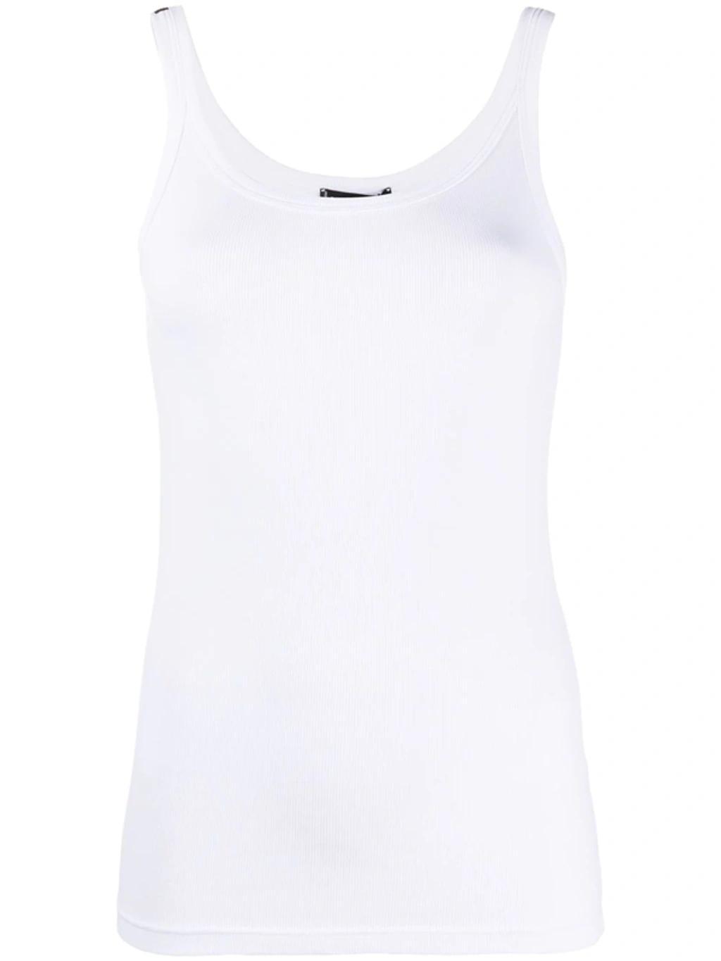 Racer Back Vest Top In Weiss Product Image