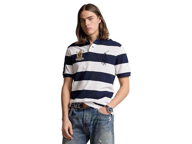 Polo Ralph Lauren Custom Slim Fit Big Pony Crest Mesh Polo (Newport Navy/White) Men's Short Sleeve Knit Product Image