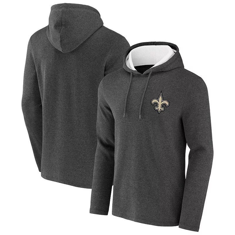 Mens NFL x Darius Rucker Collection by Fanatics Heathered Charcoal New Orleans Saints Waffle Knit Pullover Hoodie Product Image