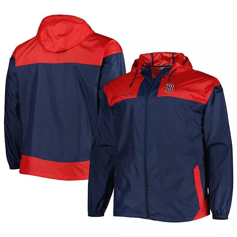 Mens Columbia Boston Red Sox Flash Forward Challenger Omni-Shade Full-Zip Windbreaker Blue Product Image