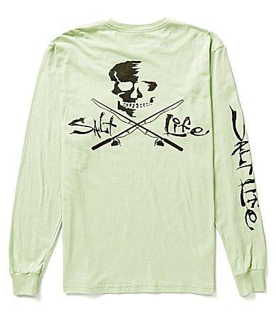 Salt Life Skull And Poles Long Sleeve Heathered Back Graphic T Product Image