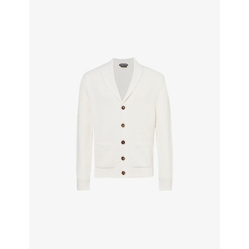 TOM FORD Chunky-knit Cashmere Cardigan In White Product Image