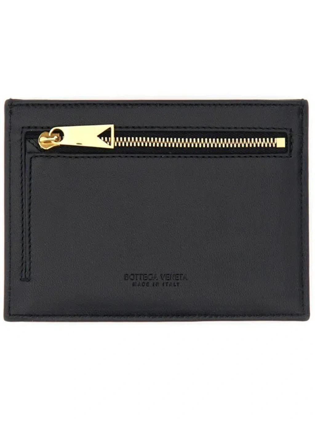 BOTTEGA VENETA Leather Card Holder In Black Product Image