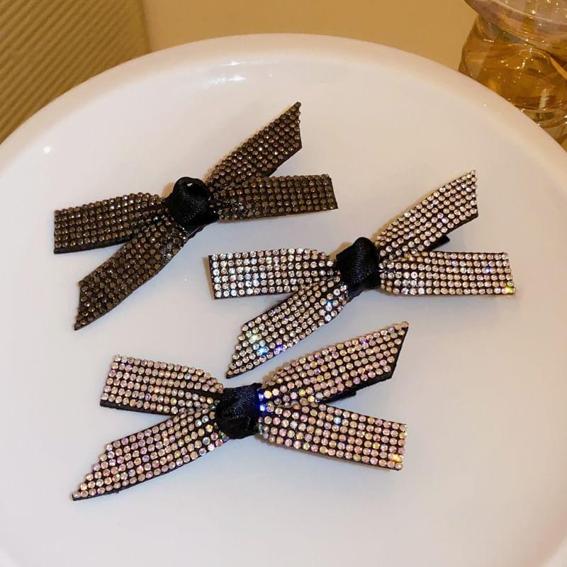 Bow Rhinestone Hair Clip Product Image