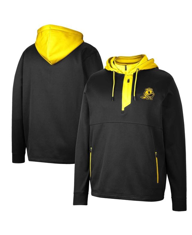 Mens Colosseum Black Nebraska Huskers Luge 3.0 Quarter-Zip Hoodie Product Image