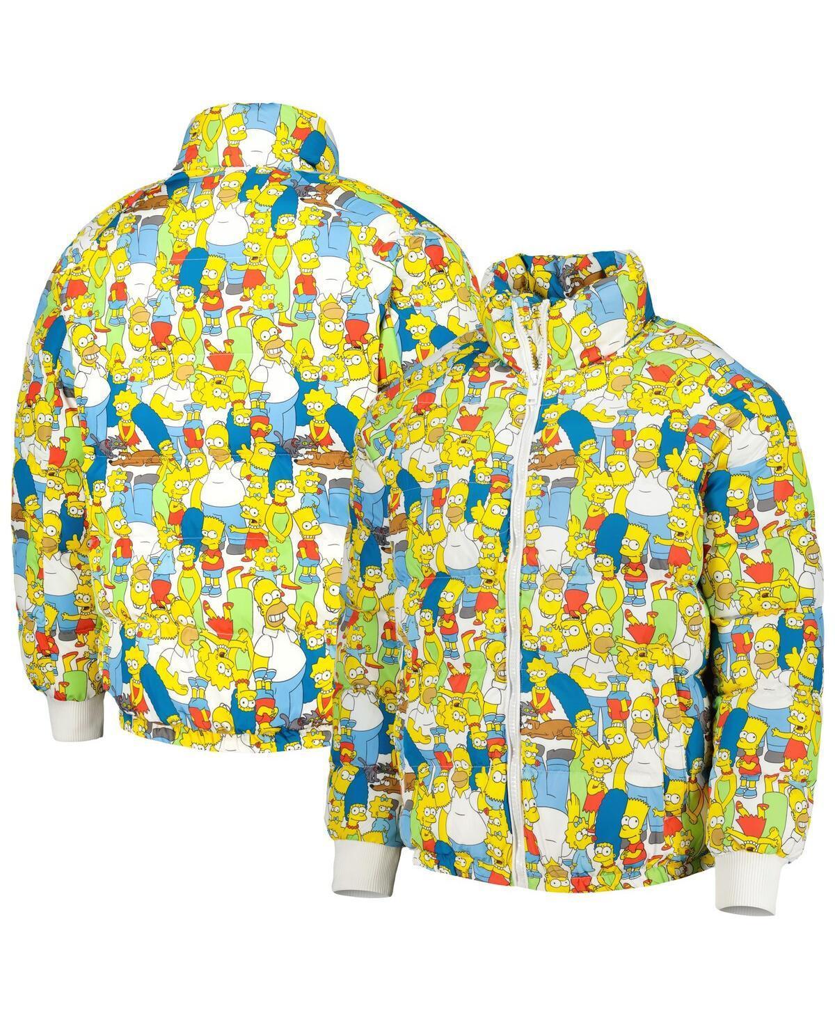 Mens Freeze Max White The Simpsons Family Raglan Full-Zip Puffer Jacket Product Image