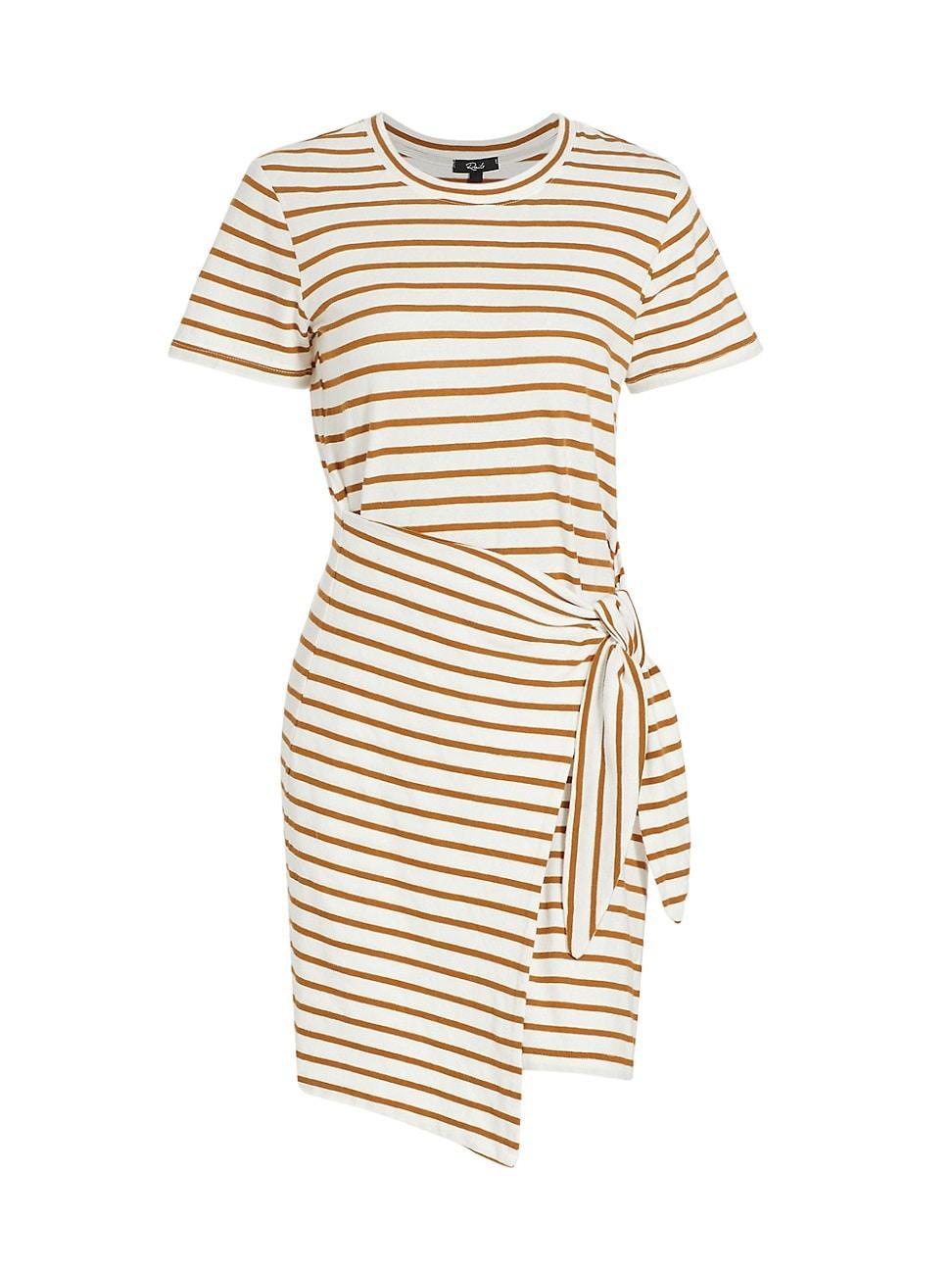 Womens Edie Cotton Striped Wrap T-Shirt Dress Product Image