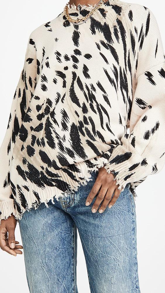 R13 Cheetah Oversized Crew Neck Sweater | Shopbop Product Image