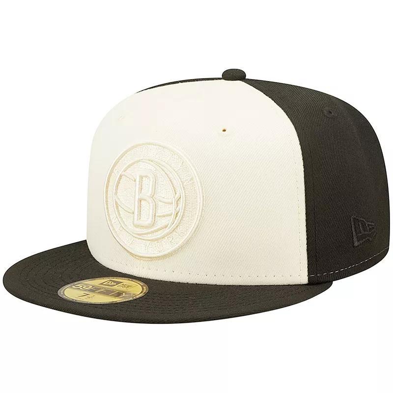 Mens New Era Cream/Black Brooklyn Nets Cork Two-Tone 59FIFTY Fitted Hat Product Image