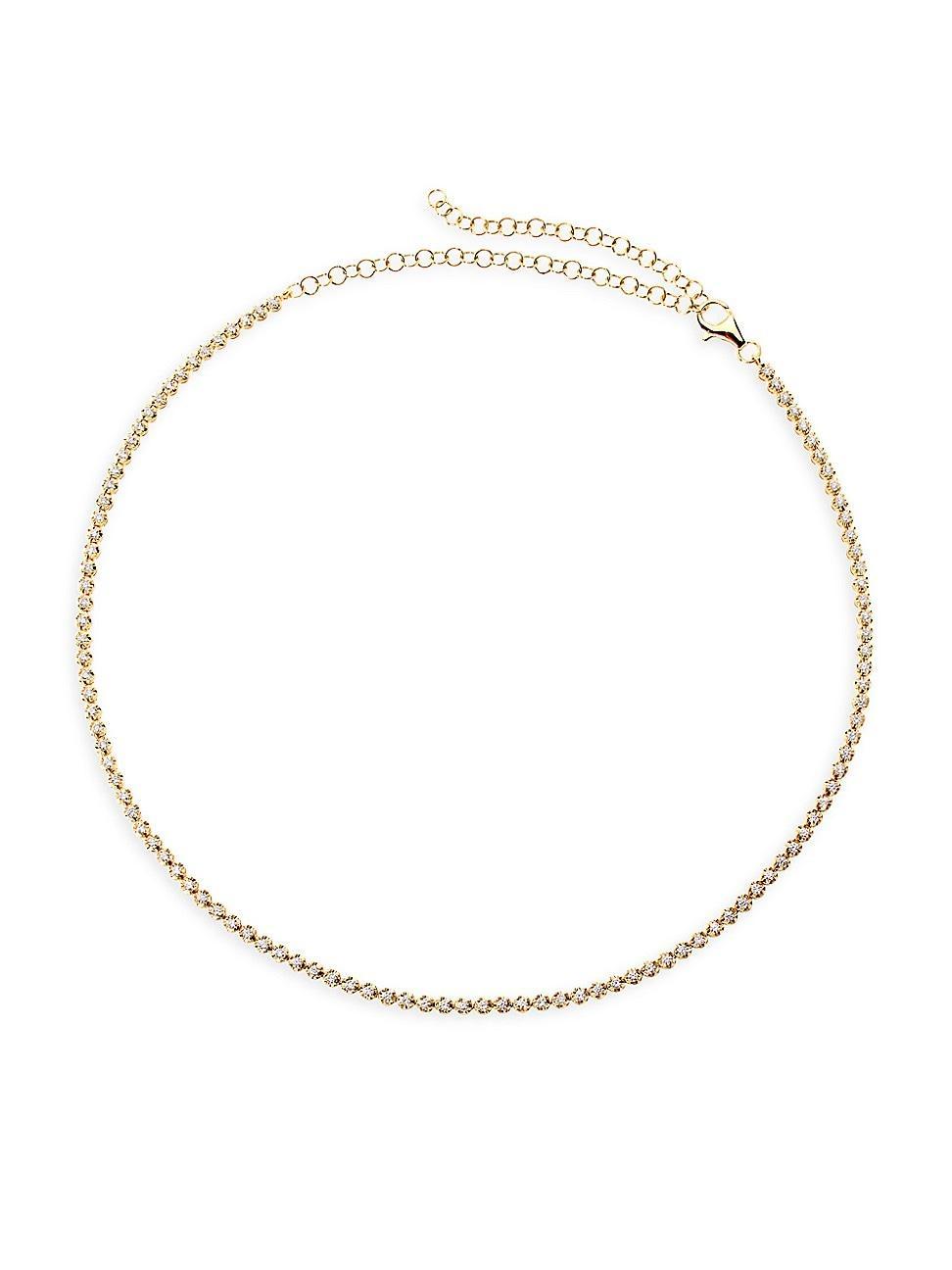 Womens 14K Yellow Gold & 1.94 TCW Diamond Tennis Necklace Product Image