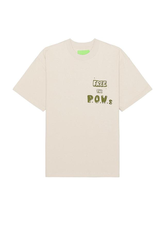 Mister Green P.O.W. Tee Cream. (also in XL/1X). Product Image