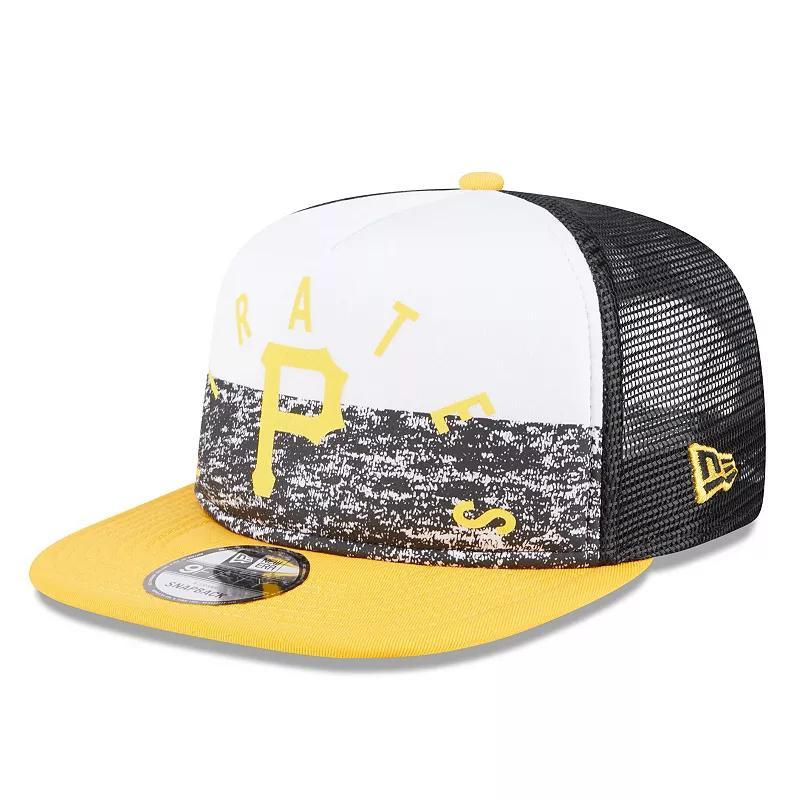 Mens New Era /Gold Pittsburgh Pirates Team Foam Front A-Frame Trucker 9FIFTY Snapback Hat Product Image