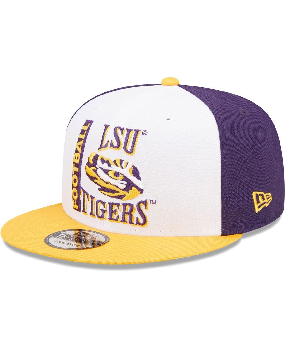 Mens New Era White LSU Tigers Retro Sport 9FIFTY Snapback Hat Product Image