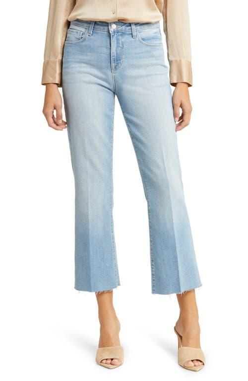 LAGENCE Kendra Raw Hem Crop Flare Jeans Product Image