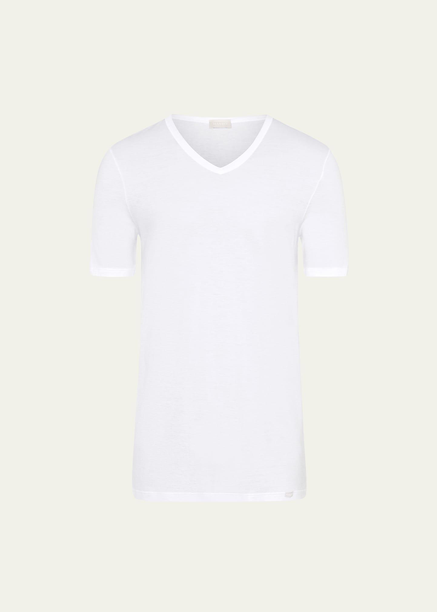 Mens Mercerized Cotton V-Neck T-Shirt Product Image