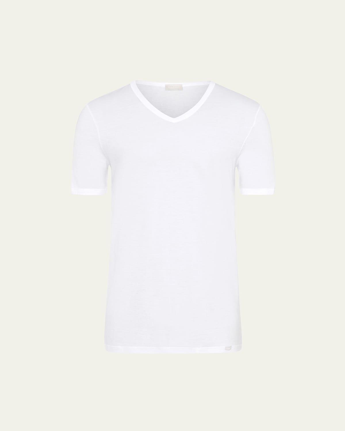 Mens Mercerized Cotton V-Neck T-Shirt Product Image