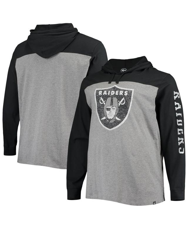 Mens Heathered Gray Las Vegas Raiders Franklin Wooster Long Sleeve Hoodie T-shirt - Heathered Gray Product Image