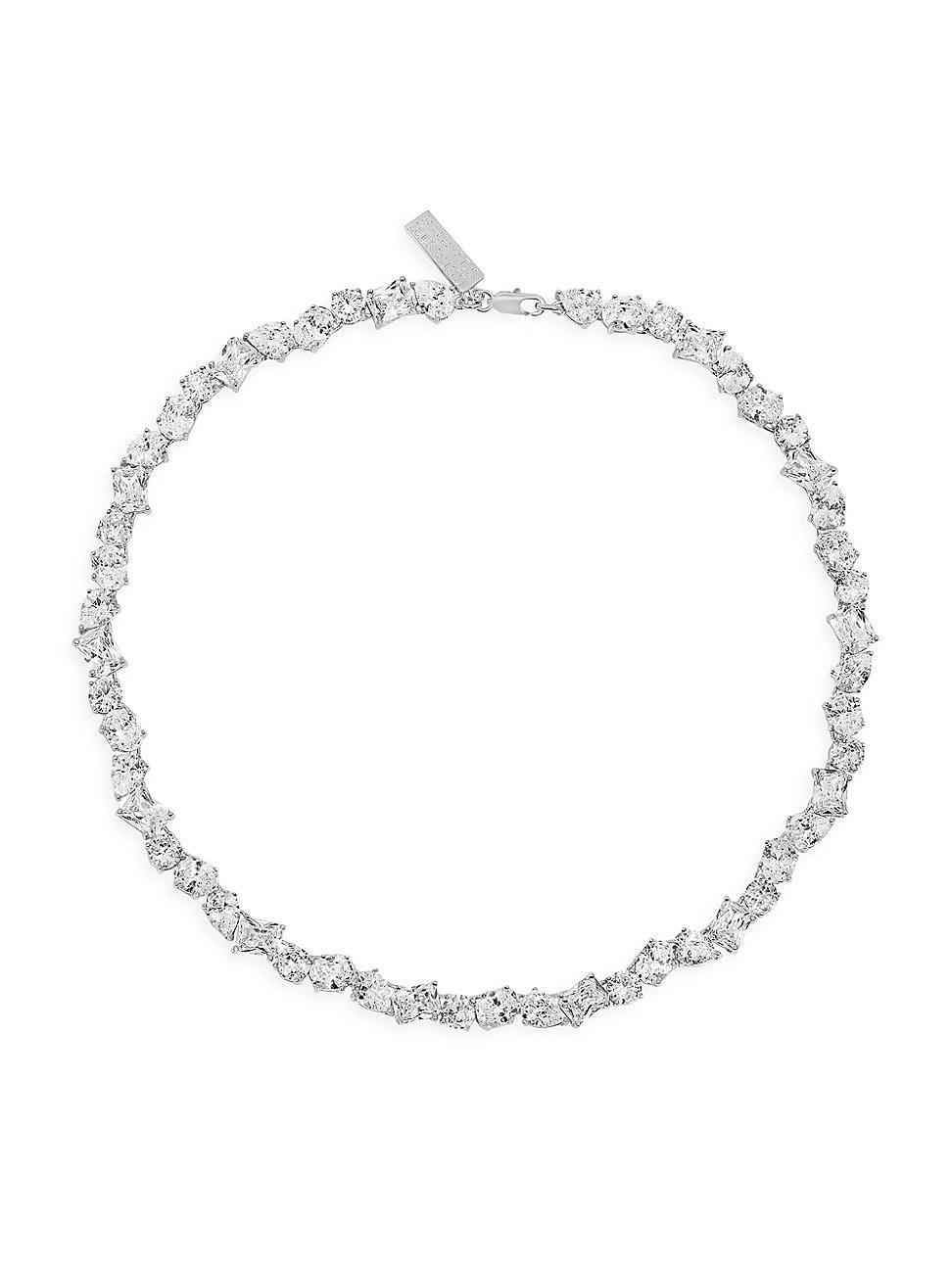 Womens Celeste Starre x Beau Dunn Beverly Hills 18K-White-Gold-Plated & Cubic Zirconia Necklace Product Image