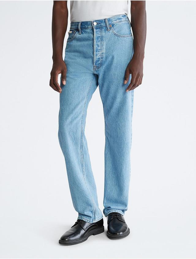 Calvin Klein Mens Classic Straight FIt Jeans - Blue - 33W x 32L Product Image