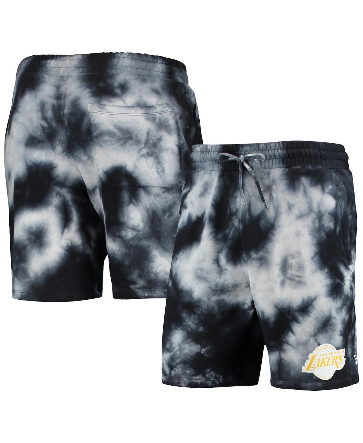 Mens New Era Los Angeles Lakers Fleece Tie-Dye Shorts Product Image