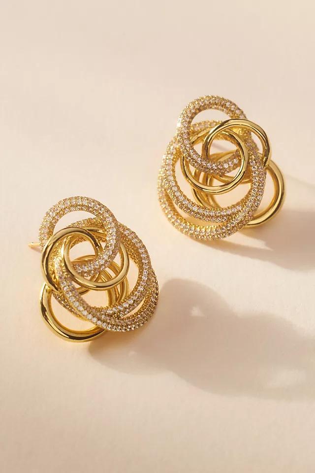 By Adina Eden Intertwined Circle Post Earrings Product Image