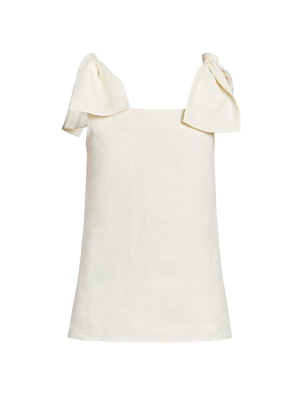 Womens Knotted Sleeveless Linen Top Product Image