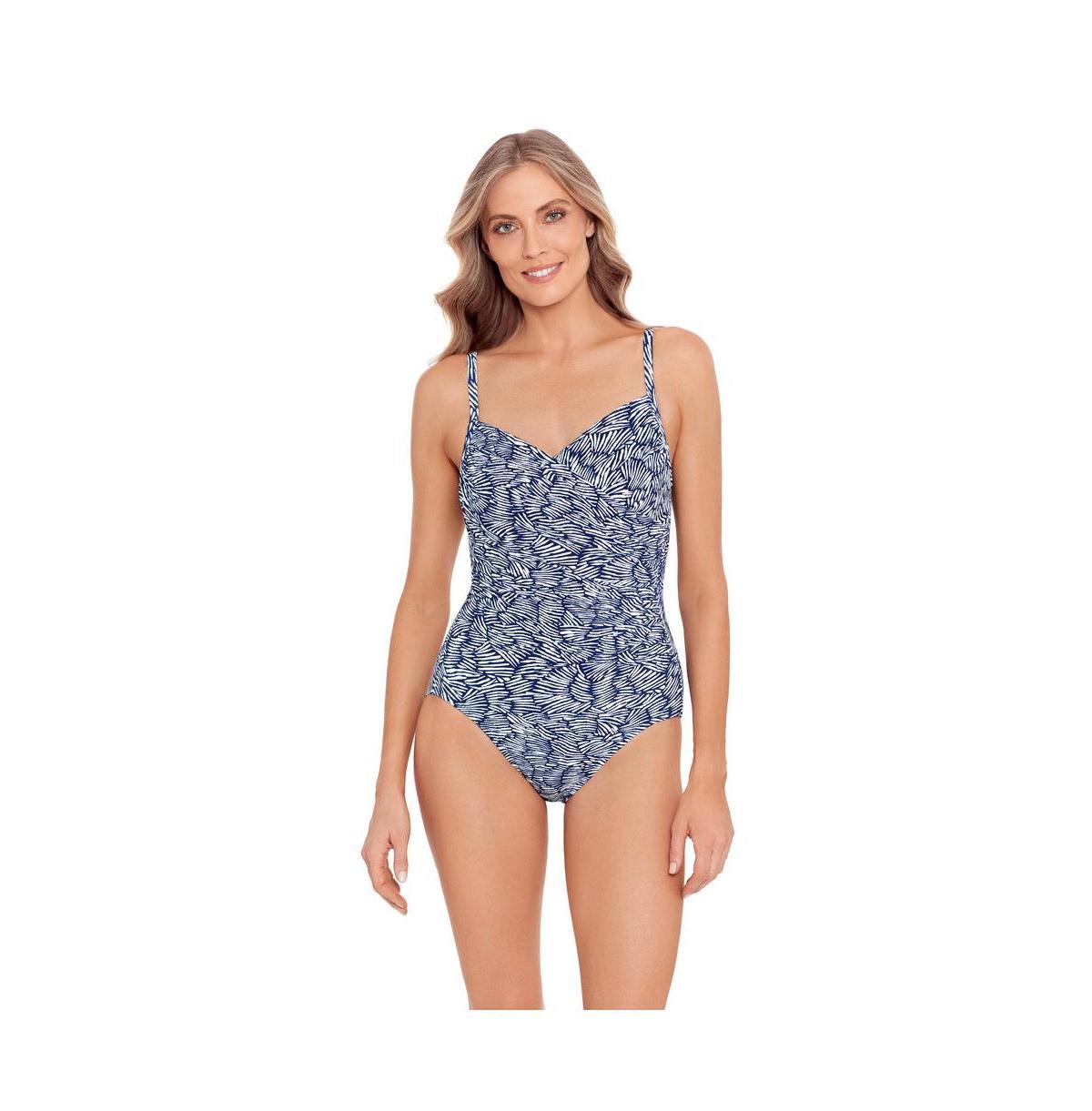 ShapeSolver by Penbrooke Womens ShapeSolver Surplice One-Piece Swimsuit Product Image