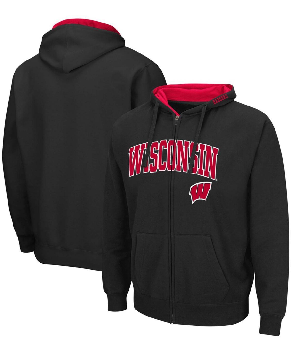 Colosseum Mens Wisconsin Badgers Arch & Logo 3.0 Full-Zip Hoodie Product Image