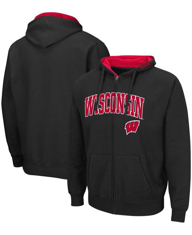 Colosseum Mens Wisconsin Badgers Arch & Logo 3.0 Full-Zip Hoodie Product Image